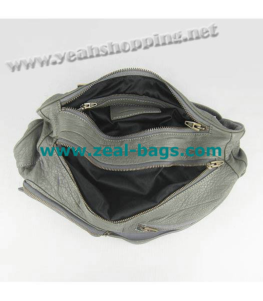 AAA Replica Alexander Wang Max Fanny Pack Bag Silver Grey Lambskin Golden Metal